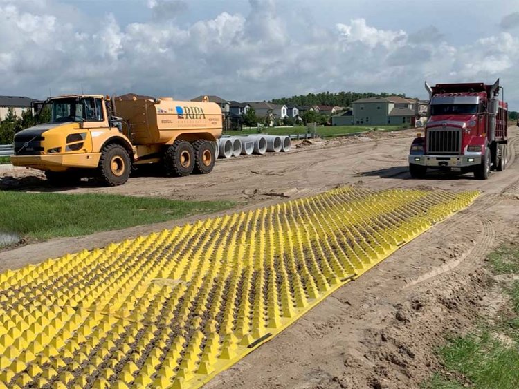 Construction Entrance Mud Mat System — FODS Trackout Control System